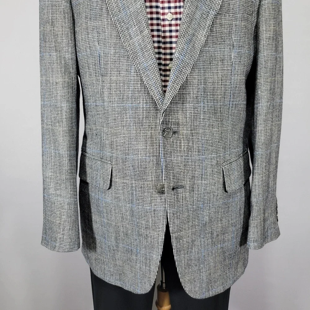VTG Stafford Men's Sport‎ Coat Blazer Two Button Gray Plaid Size 42L